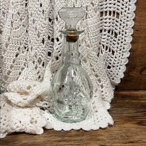 Vintage Glass Midcentury Modern Starburst Decanter